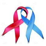 Pink and Blue Breast Cancer Awareness Ribbons